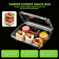 Boîte à clapet transparente en PET inviolable, emballage jetable en plastique pour desserts, snacks, pâtisseries, conteneur blister pour porte-clés