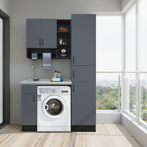 Mueble <span class=keywords><strong>de</strong></span> Baño y Lavandería Moderno <span class=keywords><strong>de</strong></span> Acero Inoxidable, Ecológico, Montado en la Pared, con Dimensiones Personalizables - Product Image 1