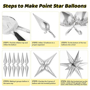Decoración de fiesta Foil Explosion Star Shape Globos Mylar Spike Cone Star Burst Explode Starburst Globos - Product Image 3