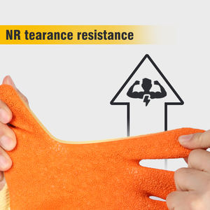 Guantes de algodón XINGYU de alta calidad, 10G, Concha amarilla, revestimiento de látex naranja, guantes de látex de seguridad para el trabajo - Product Image 5