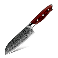 Couteau de chef de cuisine japonais santoku en acier damas de haute qualité AUS 10 Premium
