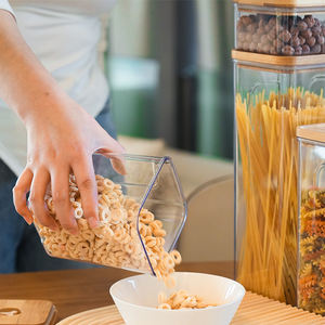 برطمانات بلاستيكية منظم فاخر متعدد الأغراض منظم كبير كبير لتخزين الأرز والمكسرات مع غطاء للمطبخ - Product Image 3