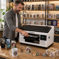 Printer Inkjet UV A2 dengan Kamera CCD Resolusi Tinggi untuk Mesin Pencetak Kulit dan Tabung dengan Kepala Cetak XP600 Portabel