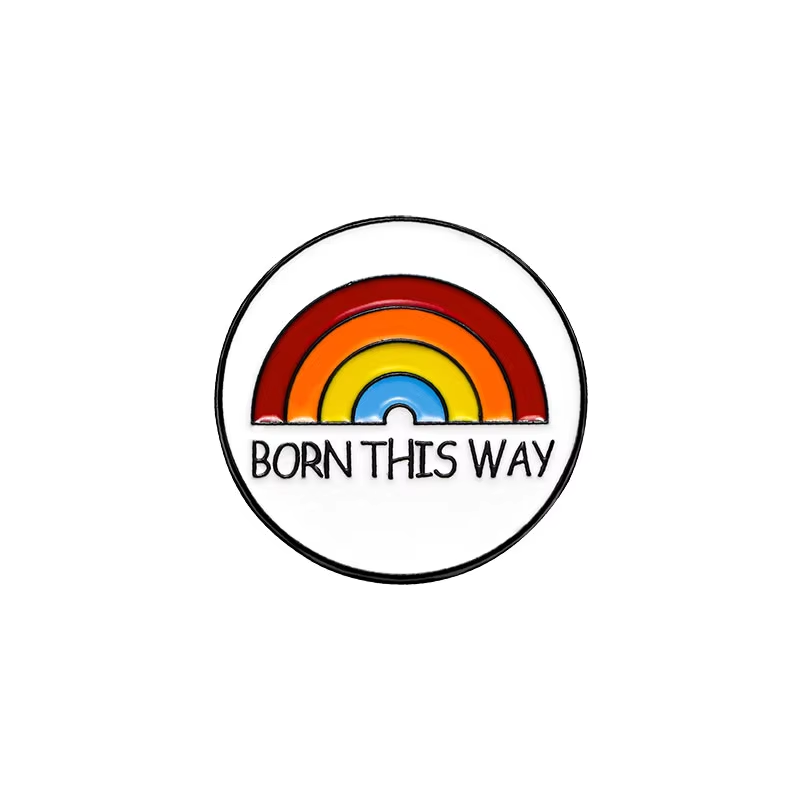 CZ1237-4 Épinglette Arc-en-ciel Fierté LGBTQ+ "Born This Way"