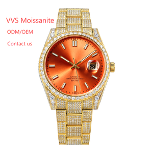 Reloj de Pulsera Automático con Bisel de Moissanita Multicolor, Movimiento Miyota 8215, Correa de Goma, Reloj de Vestir de Lujo para Hombre - Product Image 1