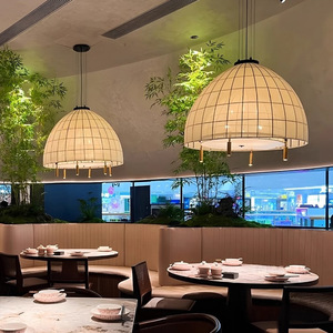 โคมไฟระย้าสไตล์จีนทรงกลม E27 LED สำหรับร้านอาหาร โรงแรม ห้องส่วนตัว ดีไซน์ป้องกันแสงสะท้อน - Product Image 2