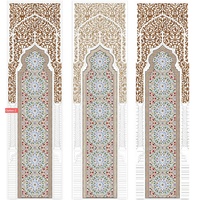 Mosaïque géométrique islamique en marbre pour mosquée, motif incrusté au jet d'eau, carrelage de sol en pierre pour mosquée