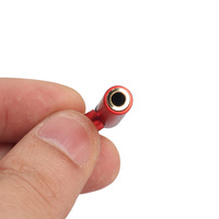 Coque en alliage d'aluminium, tête plaquée or, prise de conversion standard pour microphone de casque CTIA-OMTP à rotation à 90 degrés rouge