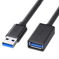 Cable de Extensión USB 3.0 Macho a Hembra, Cables de Datos USB 3.0 Totalmente Recubiertos para Computadoras, Unidades Flash USB, Teclados