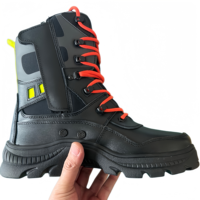 Bottes de pompier et de sauvetage d'urgence, tige en cuir, antistatiques, résistantes aux perforations, résistantes à la chaleur, embout en acier, semelle renforcée