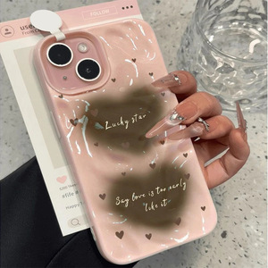 Per <span class=keywords><strong>iPhone</strong></span> 18 17 16, custodia morbida anti-caduta 3D a tinta unita, liscia, <span class=keywords><strong>con</strong></span> cuore a trama incrociata e antiscivolo - Product Image 2