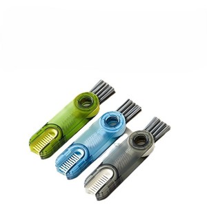 Lot de 3 brosses de nettoyage en silicone 3-en-1, pour bouteilles à col étroit, couvercles de tasses, bouteilles d'eau de sport, vases en verre, maison et cuisine - Product Image 1