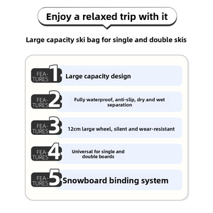 Sac à roulettes pour snowboard 100L haut de gamme, sac à dos silencieux pour équipement de <span class=keywords><strong>ski</strong></span> avec séparation sec/humide, homologué pour le transport aérien - Product Image 3