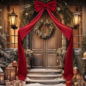 Fluffy Velvet <b>Christmas</b> Bows 60-100cm for Backdrop Party Room Wall Decor & <b>Christmas</b> Tree Decoration (As Picture Shows) - Product Image 4