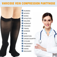 Chaussettes de compression fines pour femmes, qualité hospitalière, prévention des thromboses post-opératoires