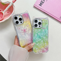 Luxe Antichoc femmes Rose papillon Téléphone étui pour samsung galaxy A53 Laser Retour couverture mobile Shell Funda Coque