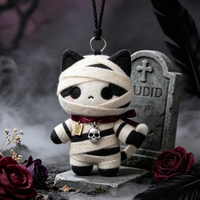 Porte-clés en peluche gothique d'Halloween, style sombre personnalisé, pendentif de sac en peluche