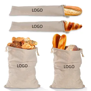 2024回收袋可折叠定制印刷食品包装袋白色棉帆布面包袋