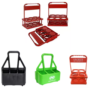 Portabottiglie Pieghevole Personalizzato in Plastica Rosso Verde Nero per 3/4/6 Bottiglie di Birra per Russia Krusovice <span class=keywords><strong>Peroni</strong></span> - Product Image 1