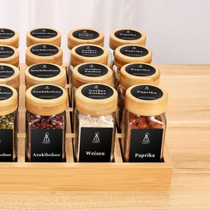 Natural Bamboo Herb &amp; <strong>Spice</strong> Rack Cabinet Set with <strong>Jars</strong> Eco-Friendly <strong>Spice</strong> Storage Tools - Product Image 3