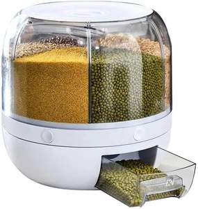 Dispensador de Arroz y Granos Rectangular de PP con Rotación de 360°, Contenedores de Almacenamiento Giratorios para Cocina, Personalizables y Elegantes - Product Image 4
