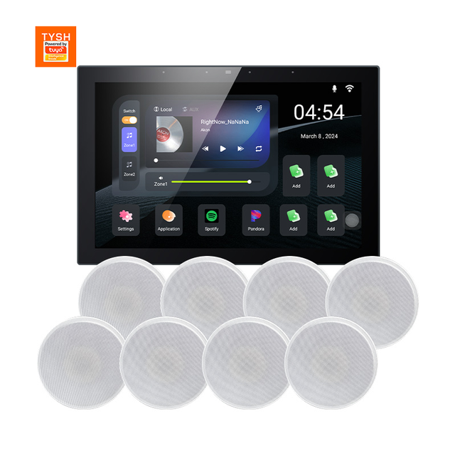 TYSH 10 Inch Background Music Host Independent Music Playback in Two Zones Smart Control System Home Automation Control Panel