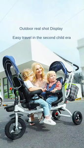 Two Seater Tricycle / Double Baby <strong>Trike</strong> / <strong>Toddler</strong> Bike <strong>With</strong> <strong>Handle</strong> - Product Image 6