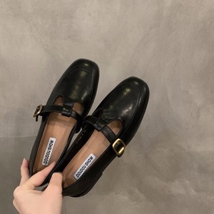 Scarpe in Pelle con Punta Quadrata Stile Inglese, Nuove <span class=keywords><strong>Mary</strong></span> <span class=keywords><strong>Jane</strong></span> <span class=keywords><strong>Nere</strong></span> Sottili da Donna per Primavera e Autunno - Product Image 3