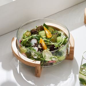 Fábrica de China, 1800ml/2800ml/3800ml, cocina, restaurante, ensaladera de cristal transparente, cuenco redondo para postres, cuencos para mezclar frutas - Product Image 1