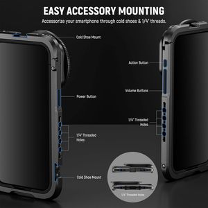 Kit de stabilisation vidéo NEEWER 15 Pro Max Cage avec adaptateur de filtre 67 mm à clipser, boîtier en aluminium pour iPhone, pour l'enregistrement vidéo - Product Image 6