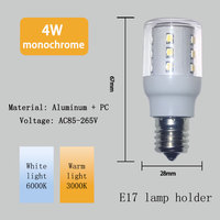 Offre Spéciale E17 Led maïs lumière Led ampoule blanc chaud 3000k 4W Mini ampoule pour lustre Machine à coudre