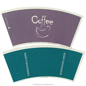 Eco friendly custom printing bamboo pulp paper cup fan 4oz 8oz 12oz 16oz paper coffee cup raw material factory price