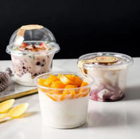 Boîte à gâteau carrée en plastique Bairun modèle YT-118/1112, stock 280 ml/220 ml, yaourt, crème glacée, gelée, mousse, pudding, desserts, jetable en PP