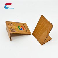Expositor de Mesa de Madera de Cerezo con Grabado Láser e Impresión UV, 13.56MHz NTAG 213 215 216, Soporte para Menú de Mesa, Soporte NFC para Google