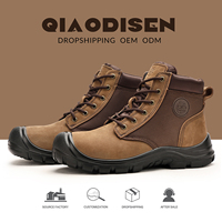 Bottes de sécurité pour hommes en cuir nubuck de première qualité, résistantes à l'usure, antidérapantes et résistantes à l'huile pour la construction et la logistique