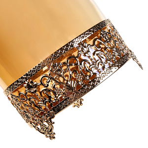 Color ámbar hotel europeo decoración de vidrio muebles de frascos de vidrio con soporte de metal - Product Image 6