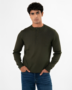 <b>Men's</b> Olive Green Breathable Knitted Pullover <b>Sweater</b> Solid Color Sleeveless Front Logo Autumn Style Regular Fit - Product Image 1