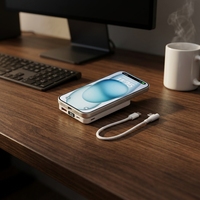 Batterie externe magnétique sans fil mini 5000 mAh en gros, charge rapide Type C, chargeur de secours de voyage, logo personnalisé, usine OEM ODM