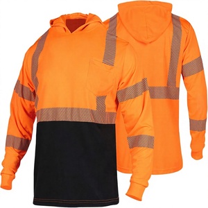 Magliette Riflettenti di Sicurezza Personalizzate ad Alta Visibilità con Maniche Lunghe e Cappuccio per Uomo, Lavori Edili, Classe ANSI 3, Cina - Product Image 1