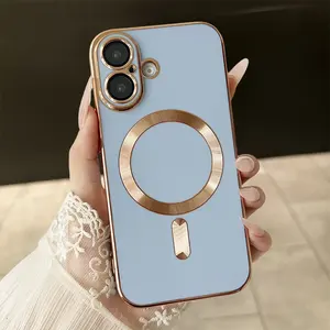 Funda Protectora para Teléfono con Recubrimiento de Esmalte de Color Suave para <span class=keywords><strong>iPhone</strong></span> 16 15 14 Plus 13 <span class=keywords><strong>12</strong></span> 11 Pro Max Transparente Magnética para Carga Inalámbrica - Product Image 5