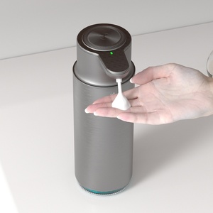Desktop Automatic Touchless Stainless Steel Metal Foam Soap Dispenser 280ml tank Electric USB Rechargeable Lithium <b>Battery</b> - Product Image 1