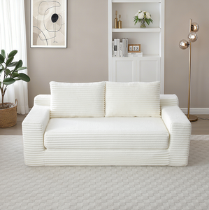 Memory Foam Square Loveseat <b>Sofa</b> Set 2-in-1 Convertible Folding <b>Sofa</b> <b>Bed</b> No Assembly Corduroy Cover Modern Design Hotel Villa - Product Image 6