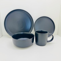 Service de table en grès de qualité supérieure Guangda |   Assiettes et tasses en céramique noire émaillée |   Utilisation domestique, compatible lave-vaisselle, compatible micro-ondes, résistant à la chaleur