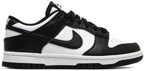 Nike Wmns <span class=keywords><strong>Dunk</strong></span> <span class=keywords><strong>Low</strong></span> Black White Chaussures décontractées pour femmes en cuir véritable à lacets bout rond toutes saisons - Product Image 1
