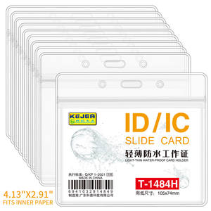 <span class=keywords><strong>Porte</strong></span>-badges d'identification verticaux rigides A7 support en <span class=keywords><strong>plastique</strong></span> <span class=keywords><strong>transparent</strong></span> étanche scellable pour carte de crédit - Product Image 1
