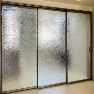 <span class=keywords><strong>Porte</strong></span> <span class=keywords><strong>coulissante</strong></span> en verre TIMESTILL, <span class=keywords><strong>porte</strong></span> <span class=keywords><strong>coulissante</strong></span> de cuisine en aluminium, <span class=keywords><strong>porte</strong></span> <span class=keywords><strong>coulissante</strong></span> en verre à 4 panneaux, portes coulissantes en verre noir 8 mm 6035 T5 - Product Image 1