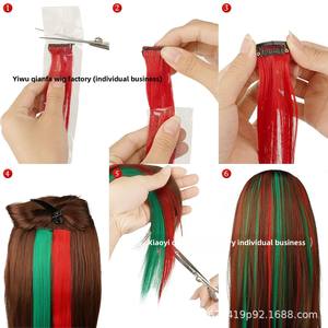 Extensions de cheveux synthétiques colorées lisses, lot de 10 pièces, directement de l'usine, approvisionnement transfrontalier - Product Image 4