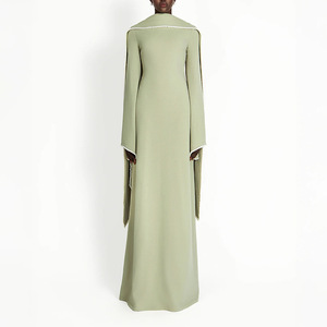 Vestido Abaya de Satén Elegante y de Lujo Modesto para Fiesta de Noche, Talla Grande, Color Sólido, con Cuentas, Largo, Estilo Maxi, Otoño, Venta al por Mayor 2026 - Product Image 3