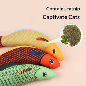 ของเล่นแมวแบบเคี้ยวได้ รูปปลาเรืองแสง ทำจากขนสัตว์ บรรจุแคทนิป ทนทาน นุ่ม - Product Image 4