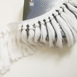 Chất Lượng Cao Trắng Knot Bông Tua <span class=keywords><strong>Fringe</strong></span> Cho Chăn Và Denim Váy Phụ Kiện May Mặc - Product Image 5